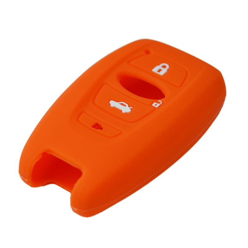 Orange Silicone Key Fob Cover Case Protector Compatible with Subaru