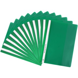 GUOKOFF A4 Project Folder (Green, Pack of 12) Plastic Report Files 2 Prong, A4 Report Project Document File Folders, Presentation Project Folder for Office School