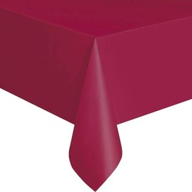 Blue Sky Maroon Plastic Tablecloth for Rectangle Tables- 54"x108", Party Table Cloth Disposable (1 Count) | Premium Maroon Tablecloth for 6 to 8 Foot Tables at Parties, Weddings, Birthdays & More