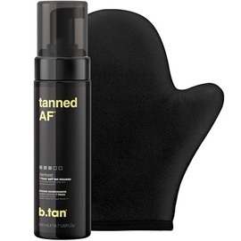 b.tan Kit de autobronceador oscuro | Paquete de espuma bronceadora oscura con aplicador de guante autobronceador, bronceador 100% natural sin sol, bronceado rápido, sin olor a bronceado falso