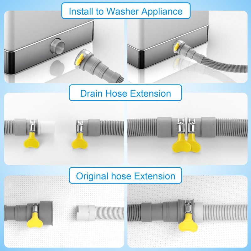 Elyfree Washing Machine Drain Hose, 6 Feet Universal Dishwasher Drain