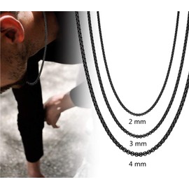 FIBO STEEL 2MM Stainless Steel Mens Womens Necklace Rolo Cable Chain, 20 inches