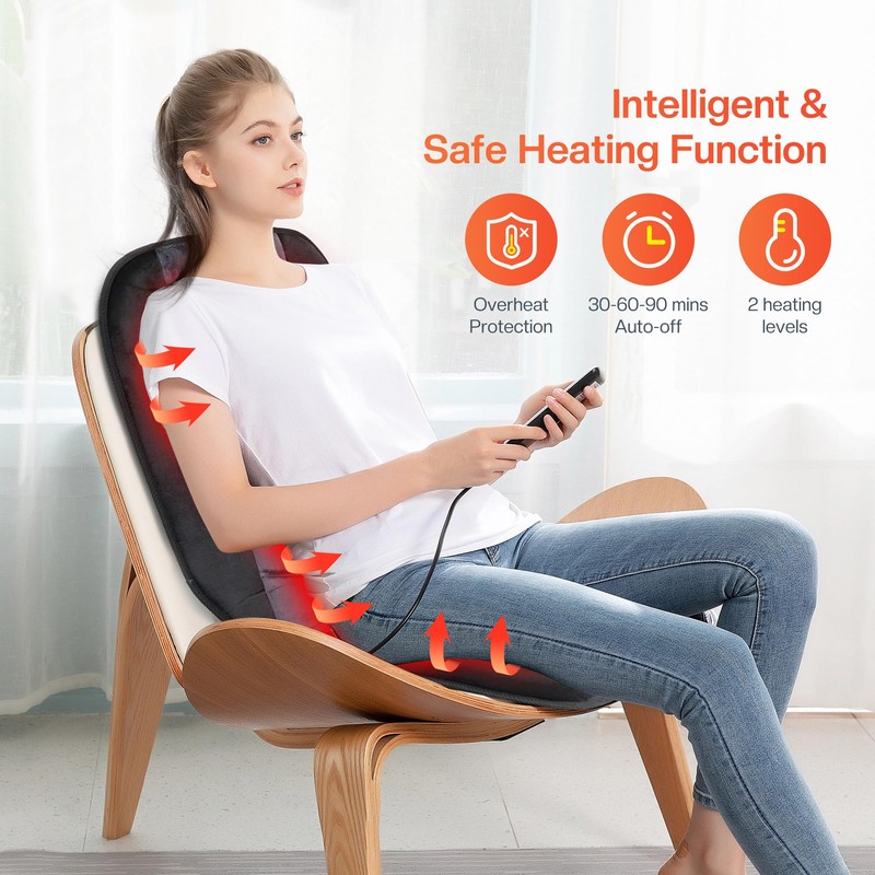 CILI Massgae Chair Pad, Vibration Back Massager with Heat, Massage
