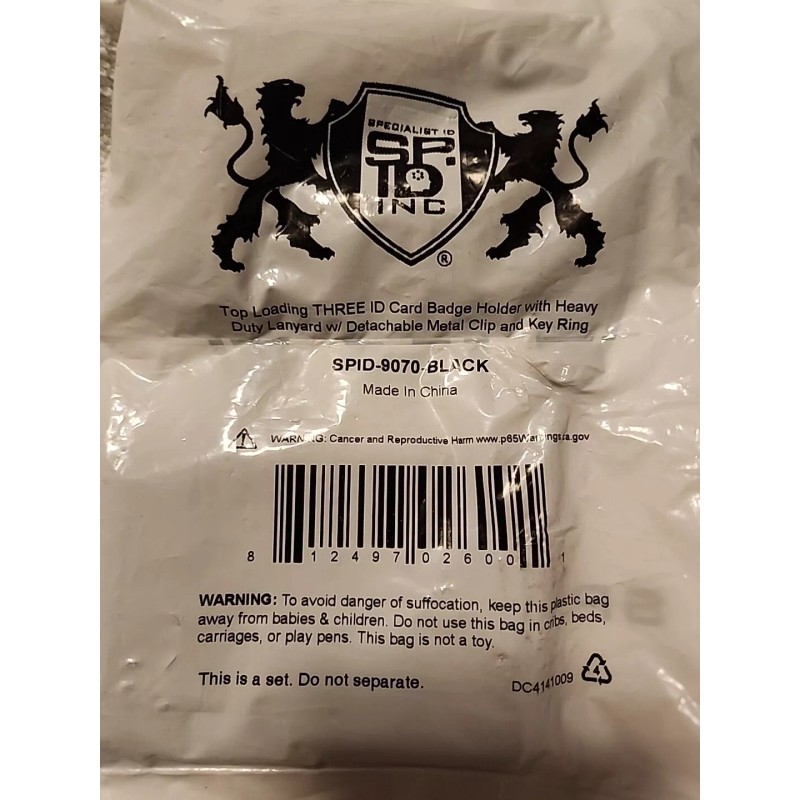 Specialist ID THREE Card Heavy Duty Plastic Badge Holder with