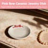 YAFIYGI Bow Jewelry Holder Ceramic Pink Dish Cute Coquette Small