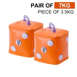 DEIRIS Portable Travel Dumbbells, Water Filled Dumbbell Set, Foldable and Adjustable Dumbbells 3.5/5/7kg, Portable Fitness Equipment for Core Training, Strength Training (Orange: 7kg per pair)