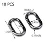 Tighall 10 PCS Black Oval Carabiner Metal Spring Key Ring,
