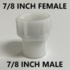 Fill Valve Pipe Adapter 7/8 Male to 7/8 Female With