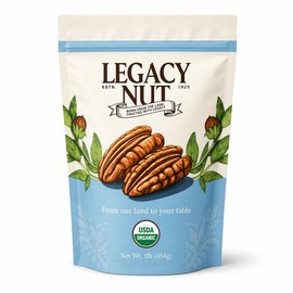 Nuez Pecana Orgánica, 1 lb (454g), Certificada USDA Organic, Pecanas Mexicanas de Alta Calidad