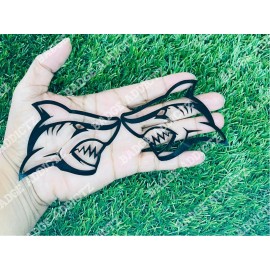 Badge Addictz Shark Emblem Badges Glossy Black Aggressive Custom Badge Addictz New Set Of 2