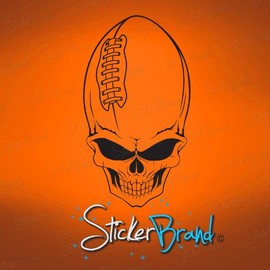 Vinyl Wall Decal Sticker Football Skull