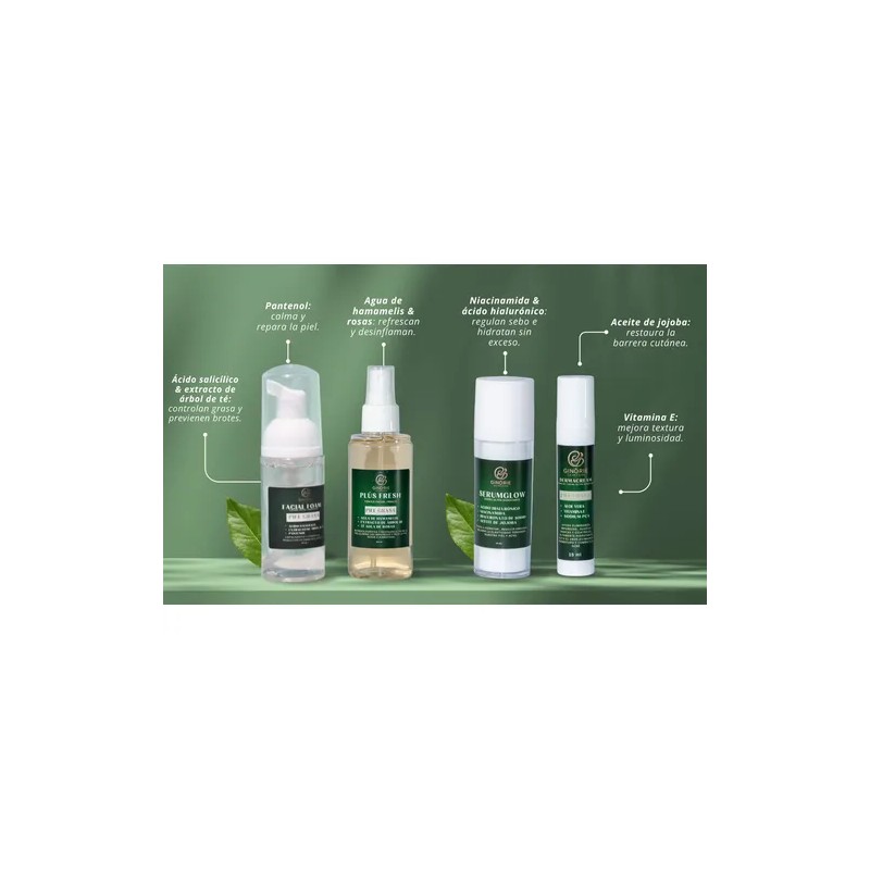 Kit Ácido Hialurónico+cremahumectante+serum Piel Grasa 7pza