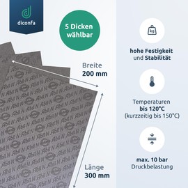 diconfa DIN A4 seal sheet Abil N // thickness 0.25 mm to 1.5 mm - quantity 1 to 200 pieces // selection: 200 x 300 x 0.25 mm, 1 piece – universal sealing material sealing paper for car, motorcycle,