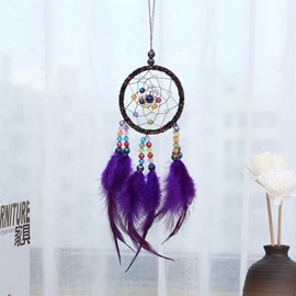 SPANICE Dream Catchers for Cars Rear View Mirror, Small Car Charm Pendant Dream Catcher for Car Wall Bedroom Hanging Decorations (Style 3-Purple)