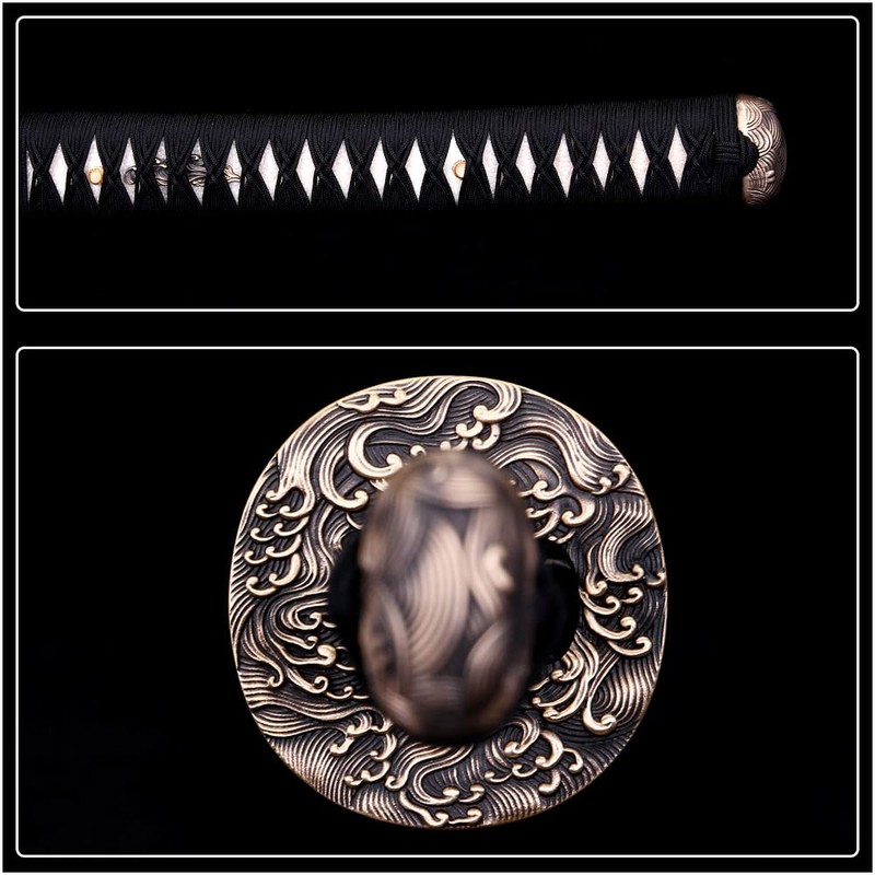 Siwode Katana,Wave Copper Tang, T10 Clay_Tempered, 40-Inchs