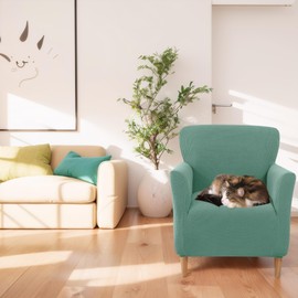 LiveGo Armchair Covers Banquet Armchair Slipcovers stretch knit Chair Slipcover with Arms Stretch Chair Covers for Living Room Soft Armchair Slipcover Nonslip Dog Pet Friendly Furniture Protector