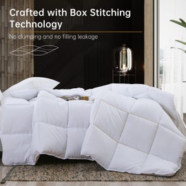 ABOUTABED Oversized King Comforter Duvet Insert White, All Season Down Alternative Comforter, Ultra Soft Quilted Bedding Comforter with 8 Corner Tabs, Machine Washable