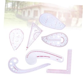 IWOWHERO 7 Pcs Multi Functional Sewing Ruler Set Acrylic Patchwork Quilting Measuring Tools for Craft Projects Home Sewing Drawing and Tailoring