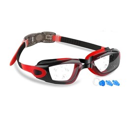 Kids Swim Goggles - Swimming Goggles for Kids Girls Boys and Child Age 4-16 Anti Fog UV Protection (Black Red)