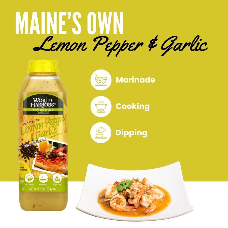 World Harbors Lemon Pepper Garlic Sauce & Marinade, Made in