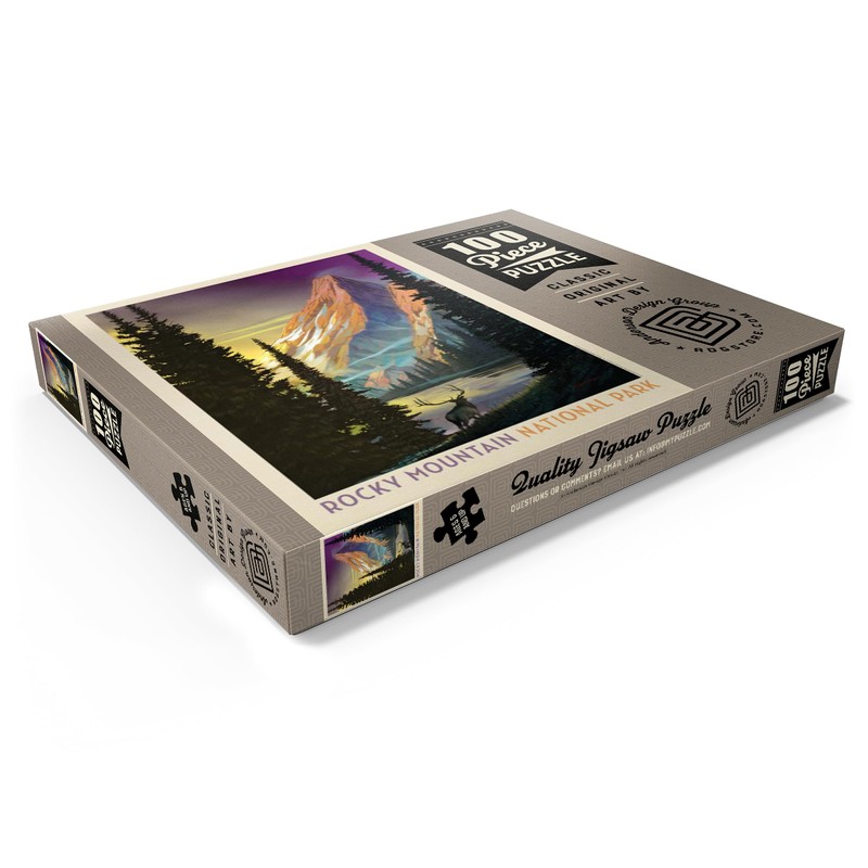 MyPuzzle Rocky Mountain National Park: Pyramid Peak, Vintage Poster -