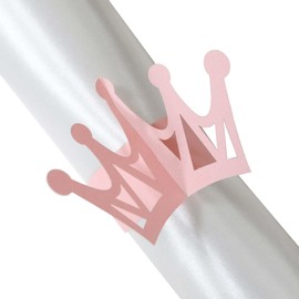 Tiara Paper Napkin Band,Napkin Ring Self Adhesive,50PCS Crown Wraps Bands,Table Setting Baby Shower Wedding Event Easter Party Supplies (Pink, 1.7inch)