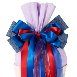 BOFUNX School Cone Bow Dark Blue Red School Cone Bow Sugar Bag Bow for Boys - 60 x 20 cm Bow School Cone Sugar Bag Decoration First Day of School Decoration