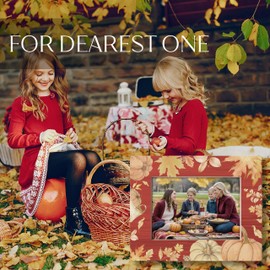 HUKINE Fall Pumpkin Picture Frame 5x7, Fall Decor for Bedroom, Fall Pumpkin Home Decor, Autumn Orange Leaves Picture Photo Frames for Tabletop Desk Decor