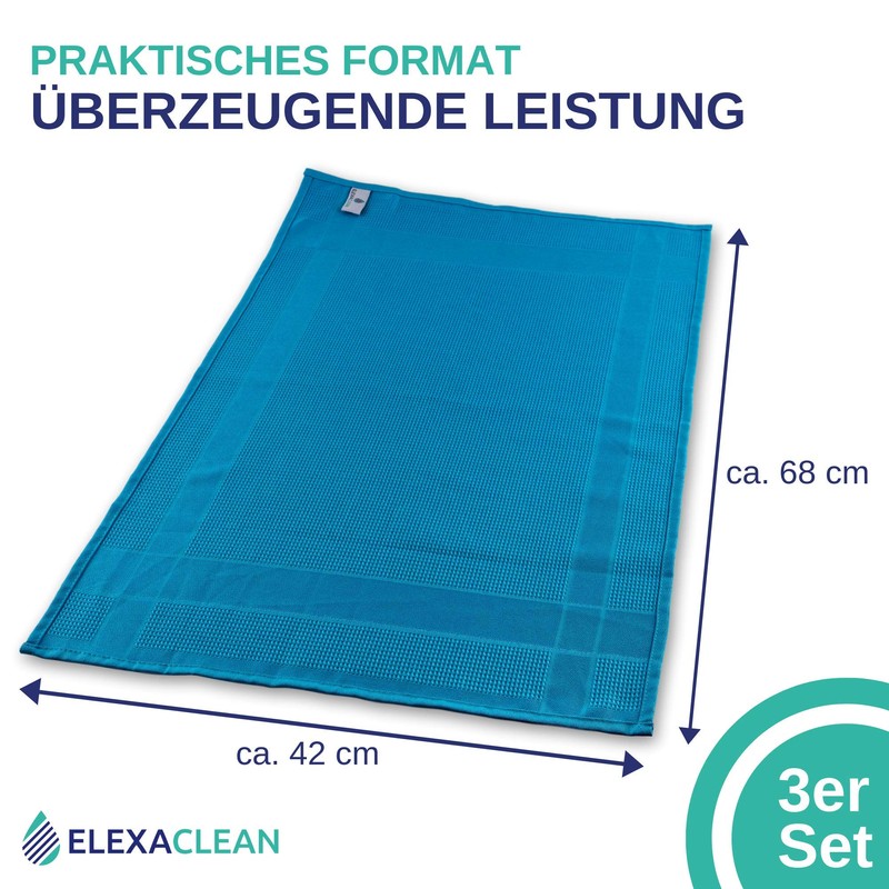 Elexaclean Microfibre Tea Towel Set - 68 x 42 cm