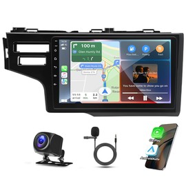 9 Inch Android 13 Car Stereo for Honda Fit 2014-2018 IPS HD Touch Screen Double Din Car Audio Receiver w/Wireless Carplay Android Auto GPS Navigation Bluetooth WiFi SWC BT Backup Camera Mic, 2+32G
