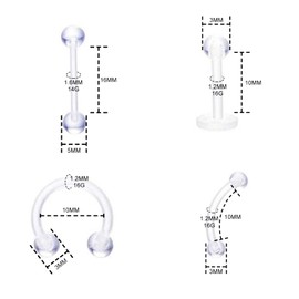 29Pcs piercing kits for Acrylic Accessories Piercing Kit 14G&16G with Stainless Piercing Needle, Piercing and Clamp for Ear, Nose, Lip and Belly Button Piercing