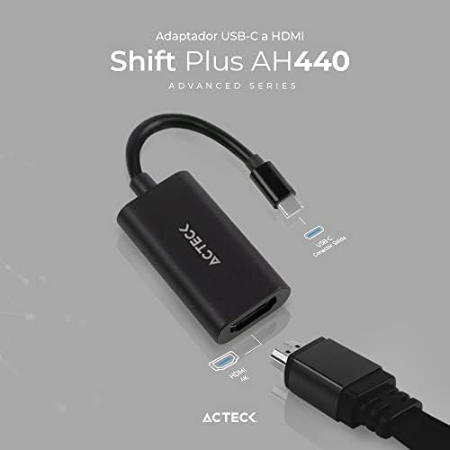 Adaptador USB Tipo C a HDMI Shift Plus AH440  Para Video Hasta 4k Macho a Hembra Negro Advanced Series