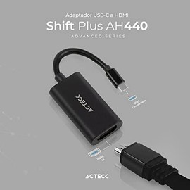 Adaptador USB Tipo C a HDMI Shift Plus AH440  Para Video Hasta 4k Macho a Hembra Negro Advanced Series