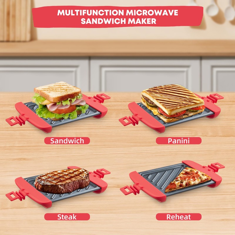 Mico Dingker Microwave Sandwich Maker, Microwave Toastie Maker, Snack Maker