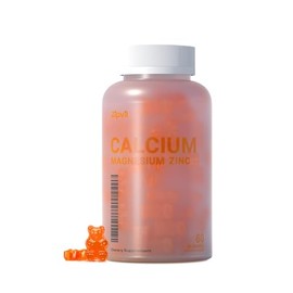 Calcium Magnesium Zinc Gummies with Vitamin D3 & K2 - High Potency Enhanced Absorption -60 Orange Gummies Flavored