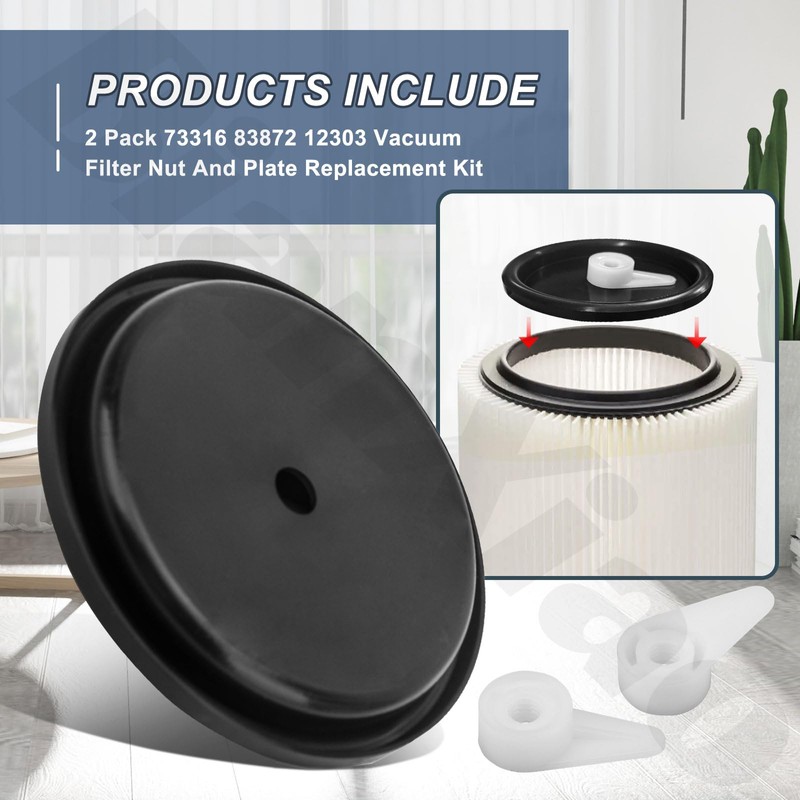 2 Pack 73316 83872 12303 Wet/Dry Vacuum Filter Plate Replacement