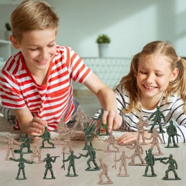 ikasus 360 Piece Plastic Army Men for Boys, Cool Mini Army Action Figures Military Set, Military Toy Soldiers Figures with Tanks, Planes, Flags Accessories Army Base for Boys