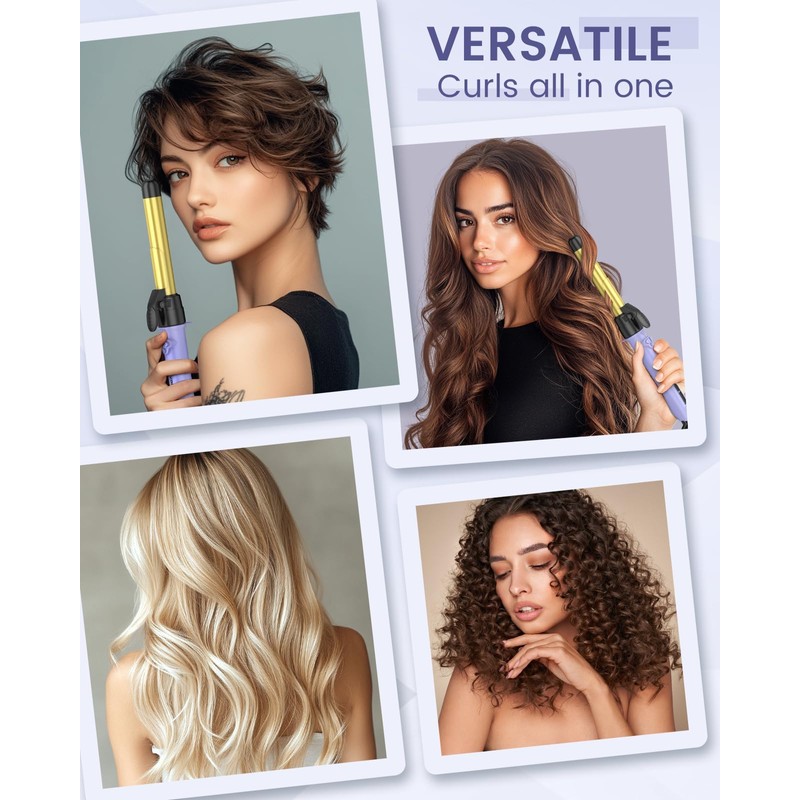Rotating Curling Iron 3 in 1 Set, Automatic Curling Wand