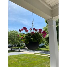 8 Pack 10 inch Black S Hooks Long Large S-Shaped Hooks for Hanging Plants, Flower Baskets, Stocking Holder, Outdoor Garland Hanger, Heavy Duty Metal Hooks for Pergola,Closet, Garden,Patio