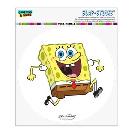 GRAPHICS & MORE Running Spongebob Automotive Car Window Locker Circle Bumper Sticker