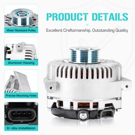 New Alternator Fit for Ford 4.6 4.6L Mustang 1996-2004, for Crown Victoria 1996-1998, for Lincoln 4.6L Mark VIII 1996 1997 1998, F6LU-10300-CA, F6LU-10300-CB,400-14029