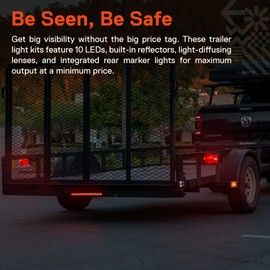 TRUE MODS LED Boat Trailer Light Kit w/Amber Markers [DOT FMVSS 108] [SAE AIS2T2/APC/L] [TBT] [IP67 Submersible] License Plate Brake Taillight 4Pin Wiring Harness for Towing Motorcycle Utility Flatbed