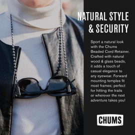 Chums Beaded Cord Eyewear Retainer & Sunglasses Chain Lanyard (Black/White)