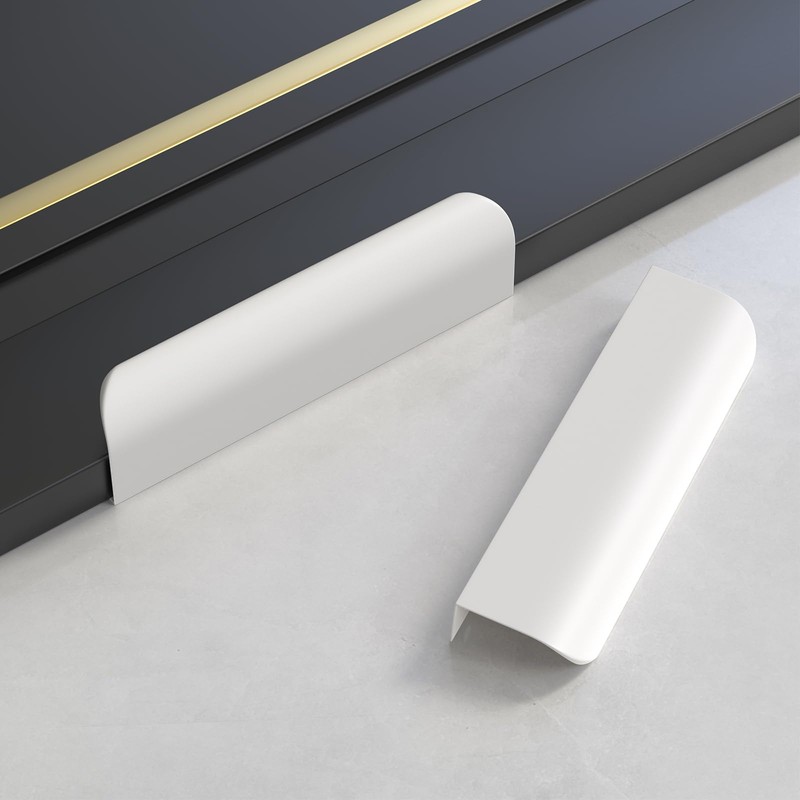 goldenwarm 10Pack White Edge Pull Handles 128mm White Cabinet Handles