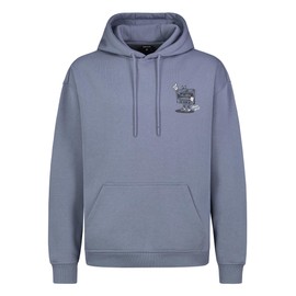 Sublevel Men's Hoodie with Prints, Hood, Kangaroo Pockets, Middle-blue, XS