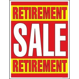 Retirement Sale Window Sale Sign Posters Retail Business Store Signs (P40-25" x 33")