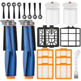 Replacement for Shark AV2501AE RV2502AE AV2501S AV2511AE RV2610WA RV2610WD AV2610WA RV2820AE AI Robot Vacuum，Accessories Kit Includes Master Brush, Master Filter, Strainer, Foam Filter, Side Brush