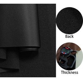 JERLITU 30x135cm Solid Colour Faux Leather Roll Waterproof, Scratch-Resistant, Easy-Cut PU Faux Leather Fabric for DIY Crafts, Furniture Restoration, Car Interiors, Fashion Accessories, Black