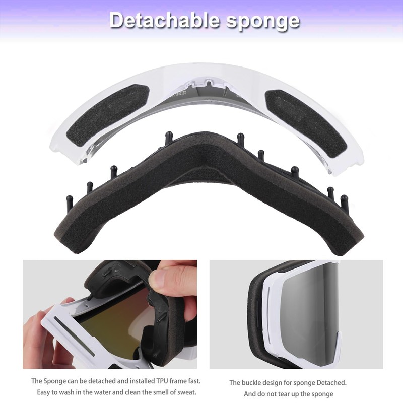 EXP VISION Ski/Snowboard Goggles for Men Women, OTG Snow Goggles