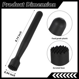 8 Pieces Plastic Muddler for Cocktails Durable Cocktail Muddler Set 8.14 Inch Bar Tools for lemonade, Mojito, Mint, and Fruits, Dishwasher Safe